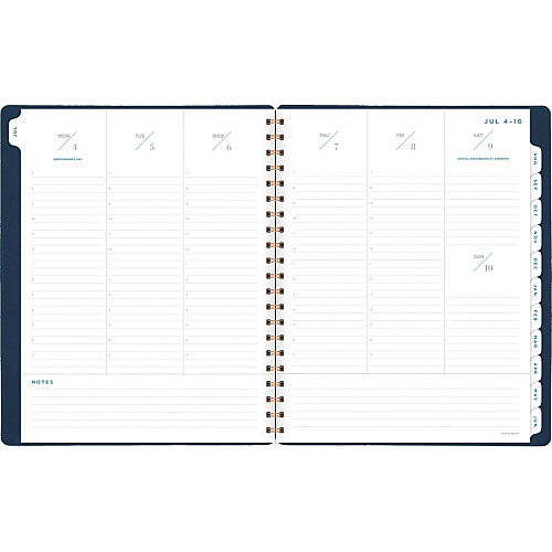 At-A-Glance Signature Collection Planner Large - Julian Dates - Monthly, Weekly - 13 Month - July to July - 1 Week, 1 Month Double Page Layout - Navy, Navy Blue - 11" Height x 8.8" Width - Bleed Resistant Paper, Ruled Daily Block, Unruled Daily (YP905A20)