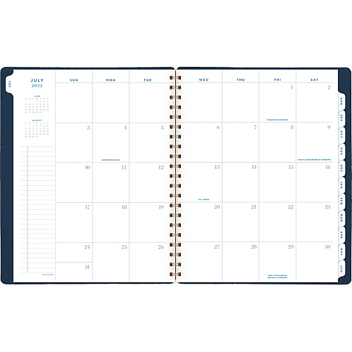 At-A-Glance Signature Collection Planner Large - Julian Dates - Monthly, Weekly - 13 Month - July to July - 1 Week, 1 Month Double Page Layout - Navy, Navy Blue - 11" Height x 8.8" Width - Bleed Resistant Paper, Ruled Daily Block, Unruled Daily (YP905A20)