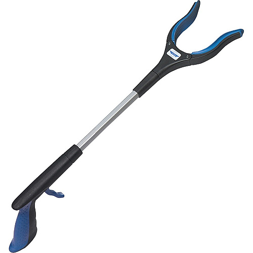 Ettore Grip 'n Grab Multipurpose Pickup Tool 16" Reach - Lightweight, Rust Proof, Articulating Head, Comfortable Handle - Aluminum, Plastic, Rubber - Blue - 6 / Carton (49016CT)
