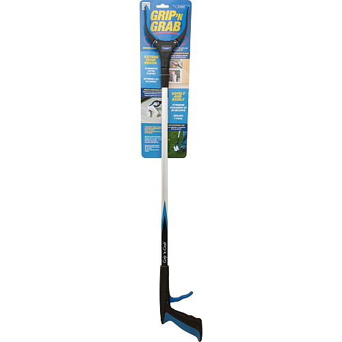 Ettore Grip 'n Grab Multipurpose Pickup Tool 32" Reach - Lightweight, Rust Proof, Articulating Head, Comfortable Handle - Aluminum, Plastic, Rubber - Blue - 6 / Carton (49036CT)