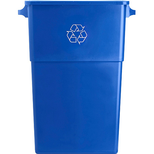 Genuine Joe 23 Gallon Recycling Container 23 gal Capacity - Rectangular - 30" Height x 22.5" Width x 11" Depth - Blue, White - 4 / Carton (GJO57258CT)