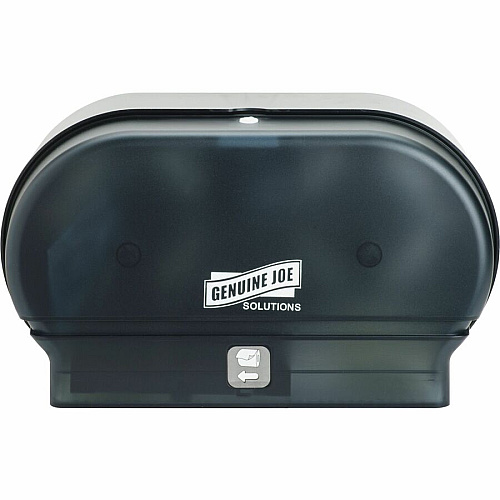 Genuine Joe&reg; Standard Toilet Paper Dispensers, 2 Roll Hold, Black, 6 Dispensers Roll - 2000 x Sheet, 2 x Roll - Black - Sliding Door - 6 / Carton (GJO98213CT)