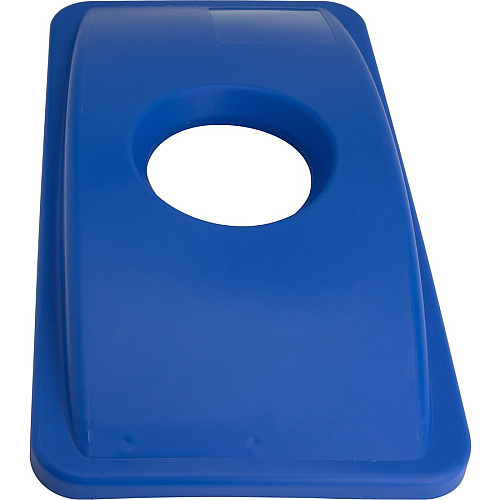 Genuine Joe 23-gallon Recycling Bin Round Cutout Lid Round - Blue - 4 / Carton (GJO98219CT)