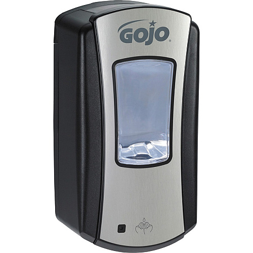Gojo&reg; LTX-12 Touch-free Foam Soap Dispenser Automatic - 1.27 quart Capacity - Site Window, Refillable, Touch-free, Lockable, Skylight - Chrome, Black - 4 / Carton (191904CT)