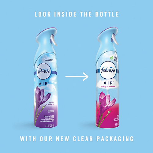 Febreze Air Spring/Renewal Spray Packs Liquid - 8.8 fl oz (0.3 quart) - Spring & Renewal - 12 / Carton - Odor Neutralizer, VOC-free (97805CT)