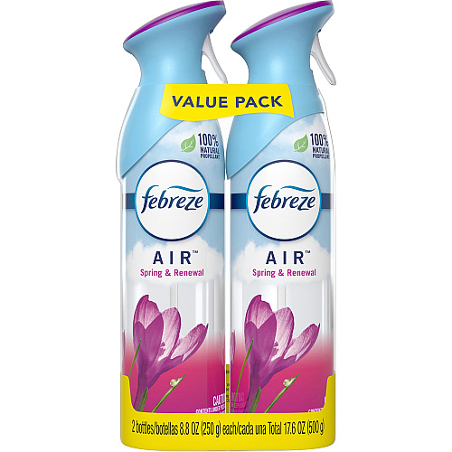 Febreze Air Spring/Renewal Spray Packs Liquid - 8.8 fl oz (0.3 quart) - Spring & Renewal - 12 / Carton - Odor Neutralizer, VOC-free (97805CT)