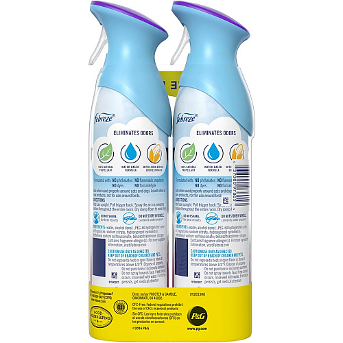 Febreze Air Spring/Renewal Spray Packs Liquid - 8.8 fl oz (0.3 quart) - Spring & Renewal - 12 / Carton - Odor Neutralizer, VOC-free (97805CT)