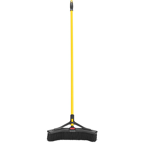 Rubbermaid Commercial Maximizer Push-To-Center 18" Brooms Polypropylene Bristle - 58.1" Overall Length - Steel Handle - 6 / Carton (2018727CT)