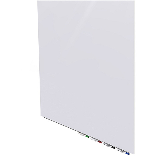 Ghent Aria Low Profile Glass Whiteboard 48" (4 ft) Width x 48" (4 ft) Height - Tempered Glass Surface - White Back - Square - Horizontal/Vertical - Magnetic - Square Corner, Recyclable - 1 Each - TAA Compliant (ARIASM44WH)