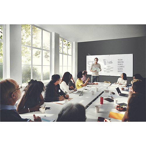 Ghent Harmony Dry Erase Board 36" (3 ft) Width x 24" (2 ft) Height - Tempered Glass Surface - White Back - Rectangle - Horizontal/Vertical - Magnetic - Square Corner, Accessory Holder, Long Lasting, Non-absorbent, Stain Resistant, Ghost Resist (HMYSM23WH)