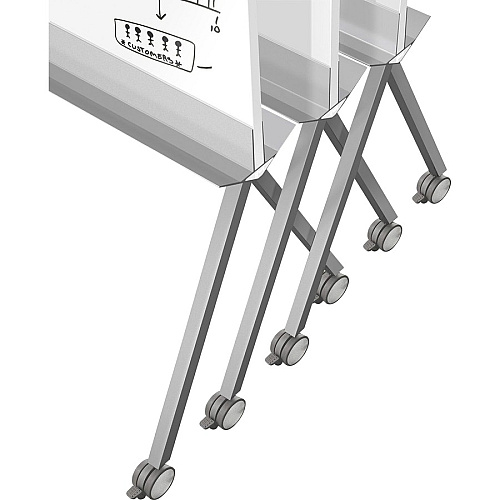 Ghent Roam Mobile Whiteboard 36" (3 ft) Width x 45" (3.8 ft) Height - White Surface - Satin Aluminum Frame - Rectangle - Vertical - Assembly Required - 1 Each (RM36SAWHN)