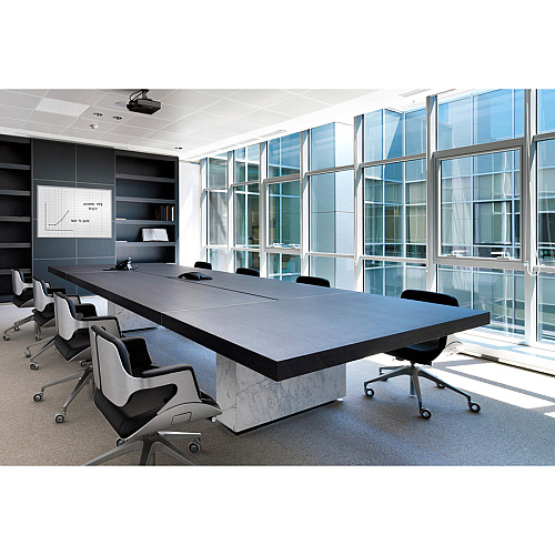 Ghent Grid Whiteboard 96" (8 ft) Width x 48" (4 ft) Height - White Steel Surface - Satin Aluminum Frame - Rectangle - Horizontal - Magnetic - Grid Pattern, Stain Resistant, Ghost Resistant, Fade Resistant, Accessory Tray - 1 Each - TAA Compli (GRPM322G48)