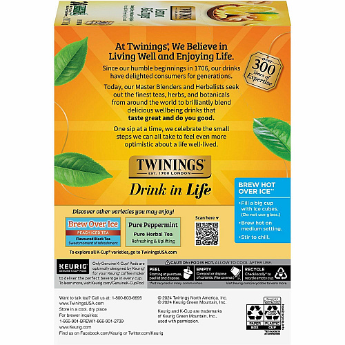 Twinings of London Lemon & Ginger Herbal Tea K-Cup Herbal Tea - 24 Cup - 24 / Box (11019)