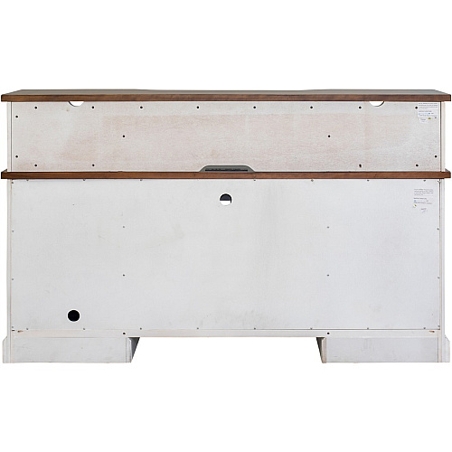 Martin 70" Credenza - 5-Drawer 30" Height x 70" Width x 24" Depth - Total Drawer(s): 5 - Finish: Weathered Wire Brushed Chalk - Rustic Knotty Cherry Table Top - 1 Each (IMDU689)