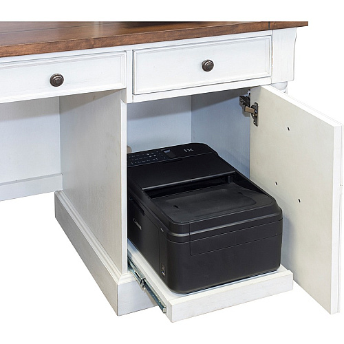 Martin 70" Credenza - 5-Drawer 30" Height x 70" Width x 24" Depth - Total Drawer(s): 5 - Finish: Weathered Wire Brushed Chalk - Rustic Knotty Cherry Table Top - 1 Each (IMDU689)