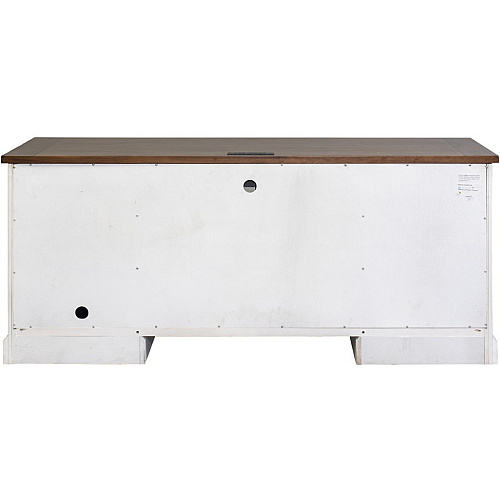 Martin 70" Credenza - 5-Drawer 30" Height x 70" Width x 24" Depth - Total Drawer(s): 5 - Finish: Weathered Wire Brushed Chalk - Rustic Knotty Cherry Table Top - 1 Each (IMDU689)