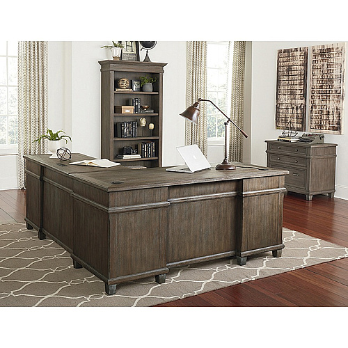 Martin Carson L Desk with Right Return, Pencil, Utility and File Drawers Finish: Weathered Dove - 1 Each (IMCA684RRR)