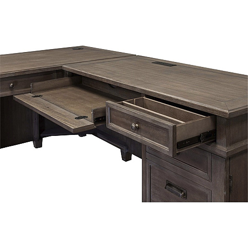 Martin Carson L Desk with Right Return, Pencil, Utility and File Drawers Finish: Weathered Dove - 1 Each (IMCA684RRR)