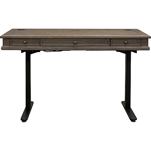 Martin Carson Sit/Stand Desk Top, 3 Utility Drawers, Power Center Sold with 384B Total Drawer(s): 3 - 1 Shelve(s) - Material: Veneer, Solid Lumber - Finish: Weathered Dove - 1 Each (IMCA384T)