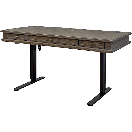 Martin Carson Sit/Stand Desk Top, 3 Utility Drawers, Power Center Sold with 384B Total Drawer(s): 3 - 1 Shelve(s) - Material: Veneer, Solid Lumber - Finish: Weathered Dove - 1 Each (IMCA384T)