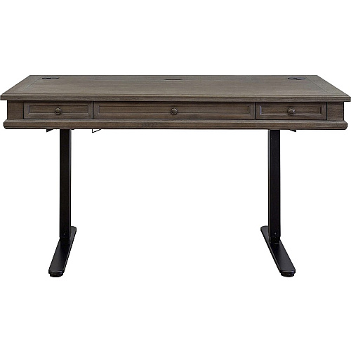 Martin Carson Sit/Stand Desk Top, 3 Utility Drawers, Power Center Sold with 384B Total Drawer(s): 3 - 1 Shelve(s) - Material: Veneer, Solid Lumber - Finish: Weathered Dove - 1 Each (IMCA384T)