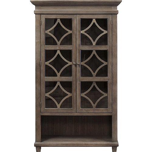 Martin Carson Glass Display Case 2 Door(s) - 3 Shelve(s) - 2 Adjustable Shelf(ves) - Material: Solid Lumber, Veneer - Finish: Weathered Dove - 1 Each (IMCA4270)