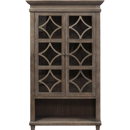 Martin Carson Glass Display Case 2 Door(s) - 3 Shelve(s) - 2 Adjustable Shelf(ves) - Material: Solid Lumber, Veneer - Finish: Weathered Dove - 1 Each (IMCA4270)