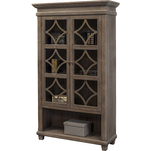 Martin Carson Glass Display Case 2 Door(s) - 3 Shelve(s) - 2 Adjustable Shelf(ves) - Material: Solid Lumber, Veneer - Finish: Weathered Dove - 1 Each (IMCA4270)
