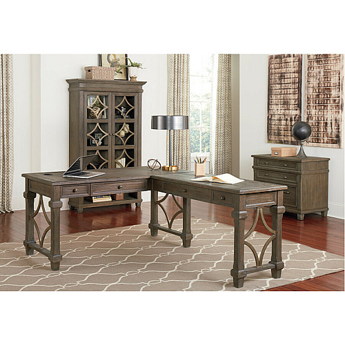 Martin Carson Glass Display Case 2 Door(s) - 3 Shelve(s) - 2 Adjustable Shelf(ves) - Material: Solid Lumber, Veneer - Finish: Weathered Dove - 1 Each (IMCA4270)