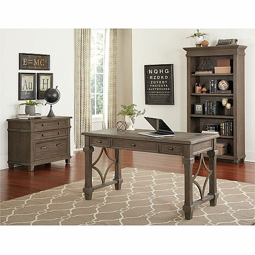 Martin Carson Writing Desk - 2-Drawer 30" Height x 54" Width x 27" Depth - Total Drawer(s): 2 - Material: Veneer - Finish: Weathered Dove - 1 Each (IMCA384)