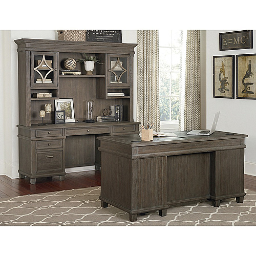 Martin Carson Credenza - 6-Drawer Total Drawer(s): 6 - Material: Solid Lumber, Veneer - Finish: Weathered Dove - 1 Each (IMCA689)