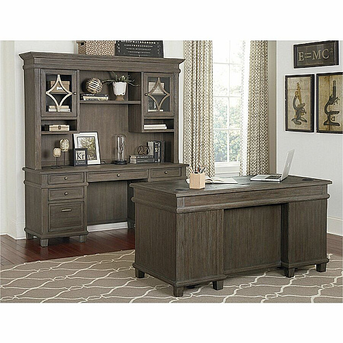 Martin Carson Credenza - 6-Drawer Total Drawer(s): 6 - Material: Solid Lumber, Veneer - Finish: Weathered Dove - 1 Each (IMCA689)