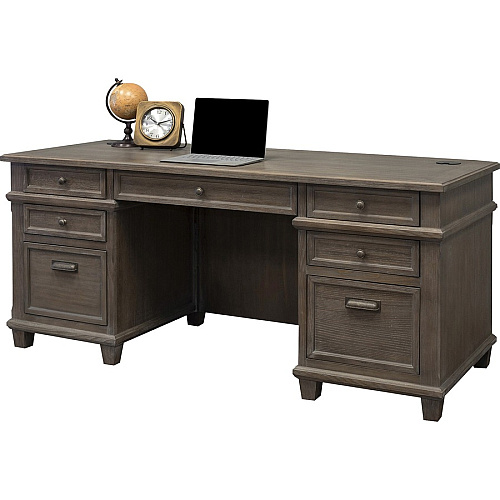 Martin Carson Credenza - 6-Drawer Total Drawer(s): 6 - Material: Solid Lumber, Veneer - Finish: Weathered Dove - 1 Each (IMCA689)