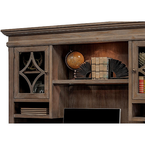 Martin Carson Hutch 2 Door(s) - 3 Shelve(s) - 2 Adjustable Shelf(ves) - Material: Solid Lumber, Veneer - Finish: Weathered Dove - 1 Each (IMCA682)
