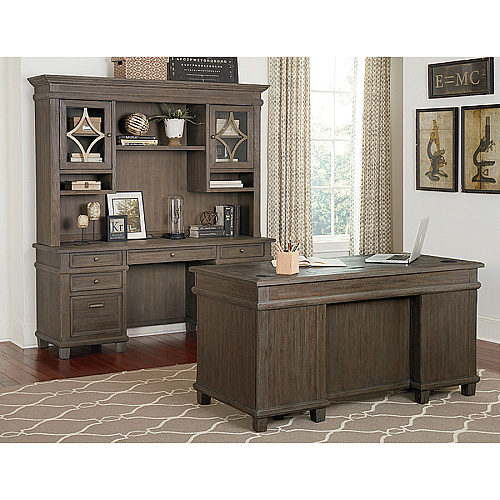Martin Carson Hutch 2 Door(s) - 3 Shelve(s) - 2 Adjustable Shelf(ves) - Material: Solid Lumber, Veneer - Finish: Weathered Dove - 1 Each (IMCA682)