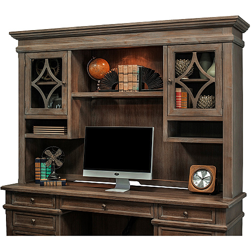 Martin Carson Hutch 2 Door(s) - 3 Shelve(s) - 2 Adjustable Shelf(ves) - Material: Solid Lumber, Veneer - Finish: Weathered Dove - 1 Each (IMCA682)