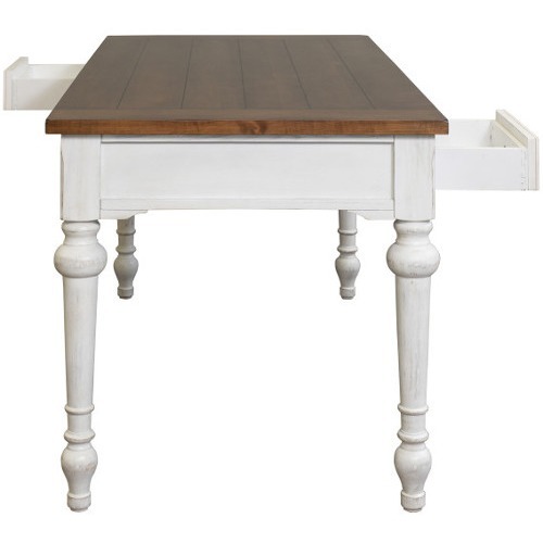 Martin 60" Writing/Partners Desk - 2-Drawer 30" Height x 60" Width x 30" Depth - Total Drawer(s): 2 - Finish: Weathered Wire Brushed Chalk - Rustic Knotty Cherry Table Top - 1 Each (IMDU386)