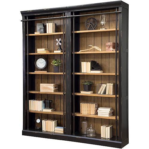 Martin Bookcase 5 Shelve(s) - 4 Adjustable Shelf(ves) - Finish: Aged Ebony, Warm Honey - Adjustable Shelf - For Home, Office, Library, Book - 1 Each (IMTE4094)