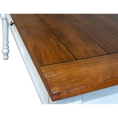 Martin Writing Desk, Drop Front Pencil Drawer, 2 Grommets Total Drawer(s): 1 - Finish: Weathered Wire Brushed Chalk - Rustic Knotty Cherry Table Top - 1 Each (IMDU686)