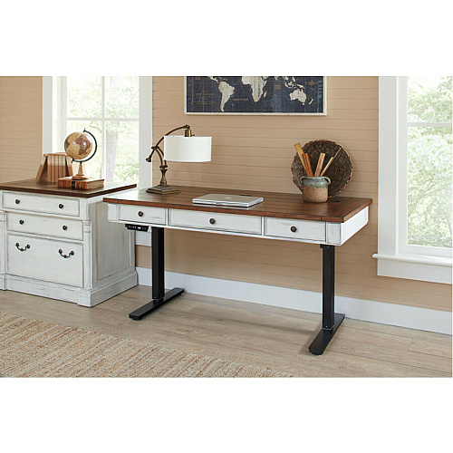 Martin Lateral File - 3-Drawer Total Drawer(s): 3 - Finish: Weathered Wire Brushed Chalk - Rustic Knotty Cherry Table Top - 1 Each (IMDU455)