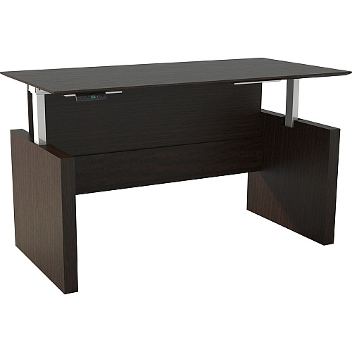 Safco Medina Height-Adjustable 72" Straight Height Adjustable Desk 49.2" Height x 72" Width x 36" Depth, 1" Thickness Work Surface - Beveled Edge - Material: Laminate - Finish: Mocha - 1 Each (MNDSHA72LDC)