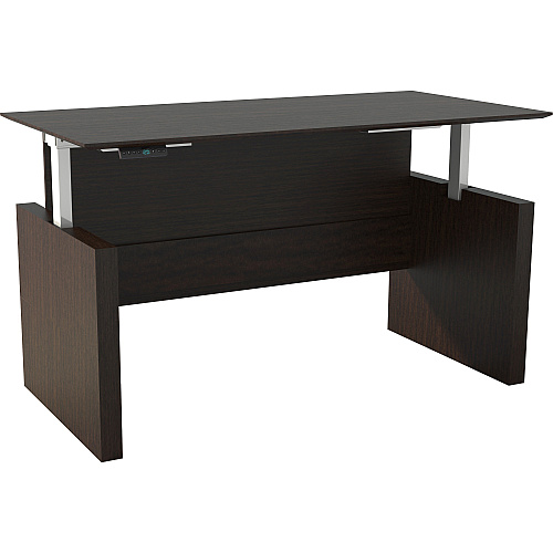 Safco Medina Height-Adjustable 72" Straight Height Adjustable Desk 49.2" Height x 72" Width x 36" Depth, 1" Thickness Work Surface - Beveled Edge - Material: Laminate - Finish: Mocha - 1 Each (MNDSHA72LDC)