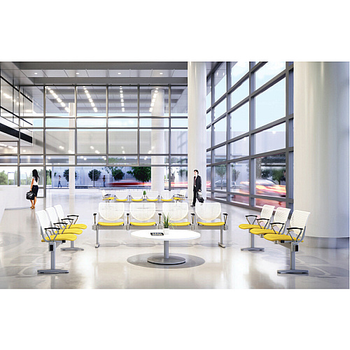 KFI Kool 4 Seat Beam Chair Lime Green Seat Color - Polypropylene Seat Material - White Back Color - Polypropylene, Aluminum Alloy Back Material - Powder Coated Silver Frame Color - Tubular Steel Frame Material - 1 Each (2300BEAM4814)