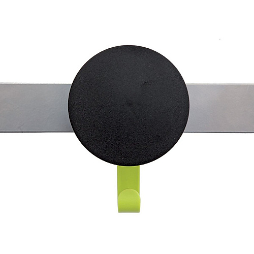 Alba Triple Metal Wall Coat Peg 3 Hooks - 66.14 lb (30 kg) Capacity - 1.4" Height x 4.3" Width - for Coat, Clothes - Metal - Silver, Black, Metallic Gray - Powder Coated - 1 Each (PMS3)