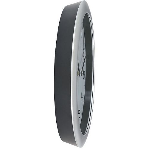 Alba Wall Clock Analog - Quartz - White Main Dial - Metallic Gray Case - Classic Style - 1 Each (HORNEWM)