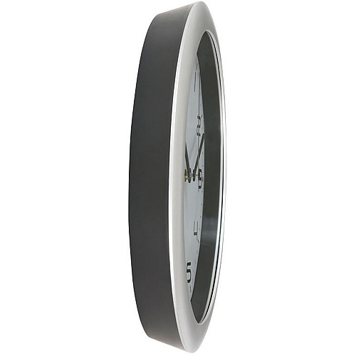 Alba Wall Clock Analog - Quartz - White Main Dial - Metallic Gray Case - Classic Style - 1 Each (HORNEWM)