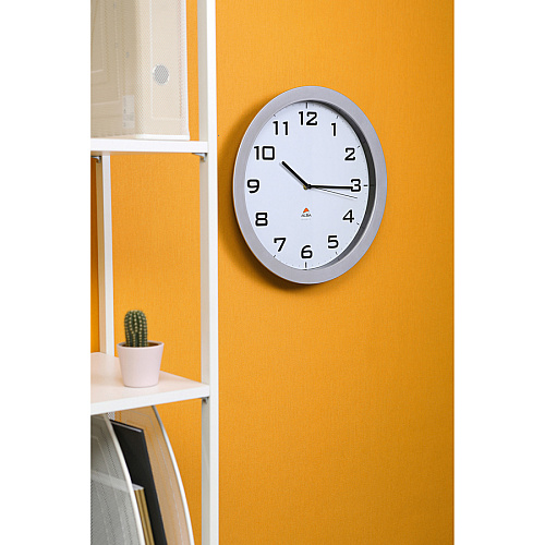 Alba Wall Clock Analog - Quartz - Metallic Gray Case - Classic Style - 1 Each (HORISSIMOM)
