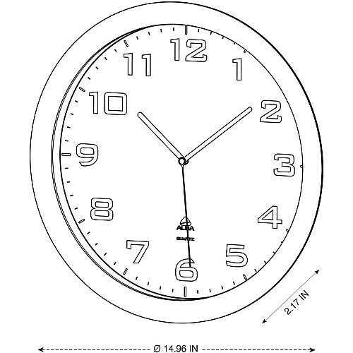 Alba Wall Clock Analog - Quartz - Metallic Gray Case - Classic Style - 1 Each (HORISSIMOM)