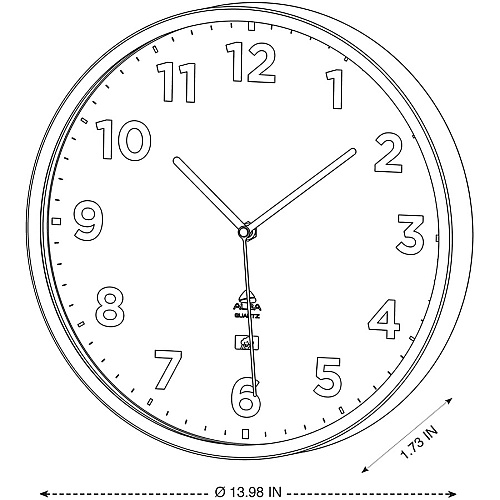 Alba Wall Clock Analog - Quartz - Silver Case - Contemporary Style - 1 Each (HOREXTRA)