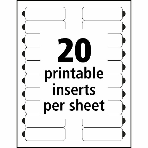 The Mighty Badge by Avery The Mighty Badge&reg; by Avery&reg; The Mighty Badge Printable Insert Sheets, 100 Clear Inserts, Inkjet 1" x 3" - Printable, Non-adhesive, Reusable, Easy Peel - Clear - 100 / Pack (71209)